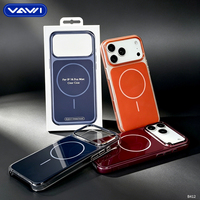 Coque de téléphone magnétique VAWI B412 en PC rigide brillant pour iPhone 18 17 16 15 14 13 12 Pro Max, anti-jaunissement, protection arrière mobile