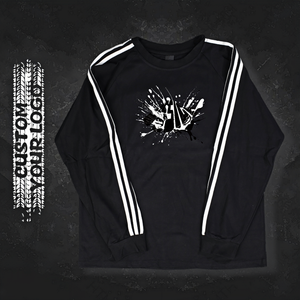 Sudadera con Capucha de Punto Sólido Personalizada con Bordado de Rayas Blancas, Sudadera con Estampado Digital para Hombre de Alta Calidad - Product Image 1