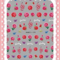 HANYI-191-193 Nail Art Наклейки 3D Маникюр волна точка геометрический круг аппликация для ногтей наклейки для ногтей украшение в виде Розы