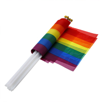Drapeaux à main personnalisés en gros 20x30cm avec n'importe quel logo, couleur, design, imprimés simple ou double face, avec bâtons en plastique ou en bois