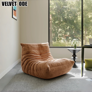 Indispensable : Chaise longue Caterpillar en tissu froissé, forme emblématique chic parisienne, idéale pour mur <span class=keywords><strong>de</strong></span> photos, inspirée du style To-go - Product Image 1