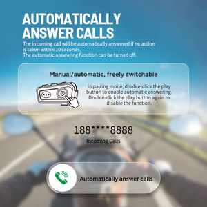 Moto motocicleta para auriculares Bluetooth 5,1 auriculares deportivos de trabajo largo auriculares manos libres intercomunicador accesorios para casco - Product Image 3