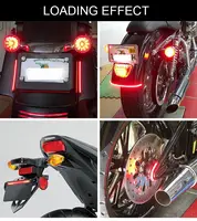 Yobis tira de freio para barras, luz de seta, sinal de freio, luz de placa integrada 3528 smd 48, luz traseira de motocicleta com 12v