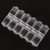 Qgtszs — boîte de rangement vide, 12 grilles, boîte de rangement séparée, boîte à bijoux, Nail Art, strass, petites perles, étui organisateur, conteneur