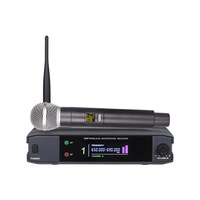 Enping Dikos WT-13 Ensemble de microphones vocaux sans fil professionnels 1 microphone sans fil à main dynamique UHF