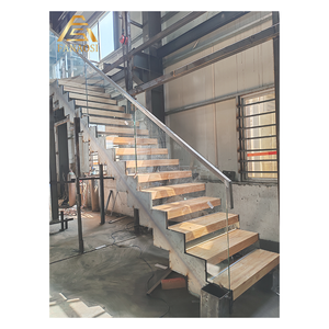 Double Sides Plate <strong>Staircase</strong> <strong>Raw</strong> Steel Construction Welded Side Plates Stair Open Riser Design Heavy Load Capacity Stairs - Product Image 1