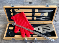 Ensemble barbecue 11 pièces avec brochettes et gants, livraison gratuite, cadeau pour garçons d'honneur, cadeau barbecue, cadeau fête des pères