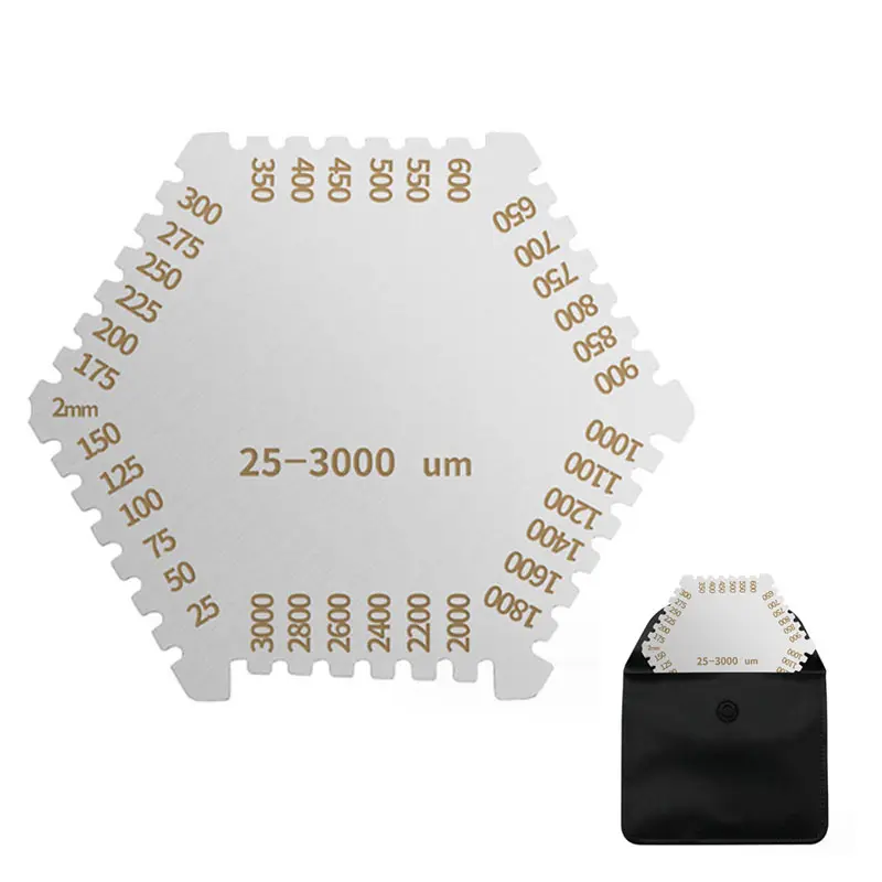 OEM 습식 필름 컴 두께 게이지 25-3000um 스테인레스 스틸 육각 페인트 습식 필름 두께 게이지