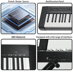 Piano numérique professionnel Beisite S-196, 88 touches, orgue électronique, clavier, batterie rechargeable, haut-parleur intégré, plastique, 128 - Product Image 4