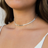 Collar de plata de ley 925 chapado en oro de 18k para mujer, Gargantilla única