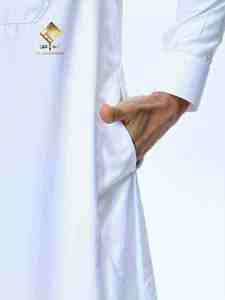 Túnica Blanca de Algodón para Hombre Al Haramain, Manga Larga, Color Sólido, Largo hasta el Suelo, Ropa de Oración, Estilo Modesto, Corte Regular - Product Image 5