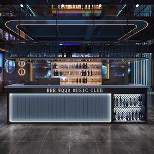 Hiện đại hai mặt LED nhiệm vụ ánh sáng thân thiện với môi gỗ rõ ràng câu lạc bộ đêm quầy bar hiển thị cho các siêu thị nhà hàng Mặt trận - Product Image 2