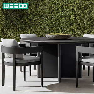 Bàn ghế ăn ngoài trời bằng hợp kim nhôm hiện đại với đệm chống thấm nước-nhẹ và bền - Product Image 1