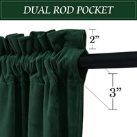 Rideaux occultants en velours vert foncé XinLan, isolants thermiques et anti-bruit pour salon et chambre à coucher