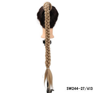 วิกผมทรงยุโรปอเมริกันแบบไขว้  หางม้าถักเปียตรง  แบบพันรอบ  ขนาด 55 80 100 ซม.  ไม่ต้องใช้กาว  ผมสังเคราะห์ - Product Image 1