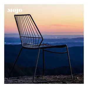 Modern Patio Party French Bistro Cafe mesh dining chair Hotel Garden Restaurant impilabile coffee Dining sedie da esterno