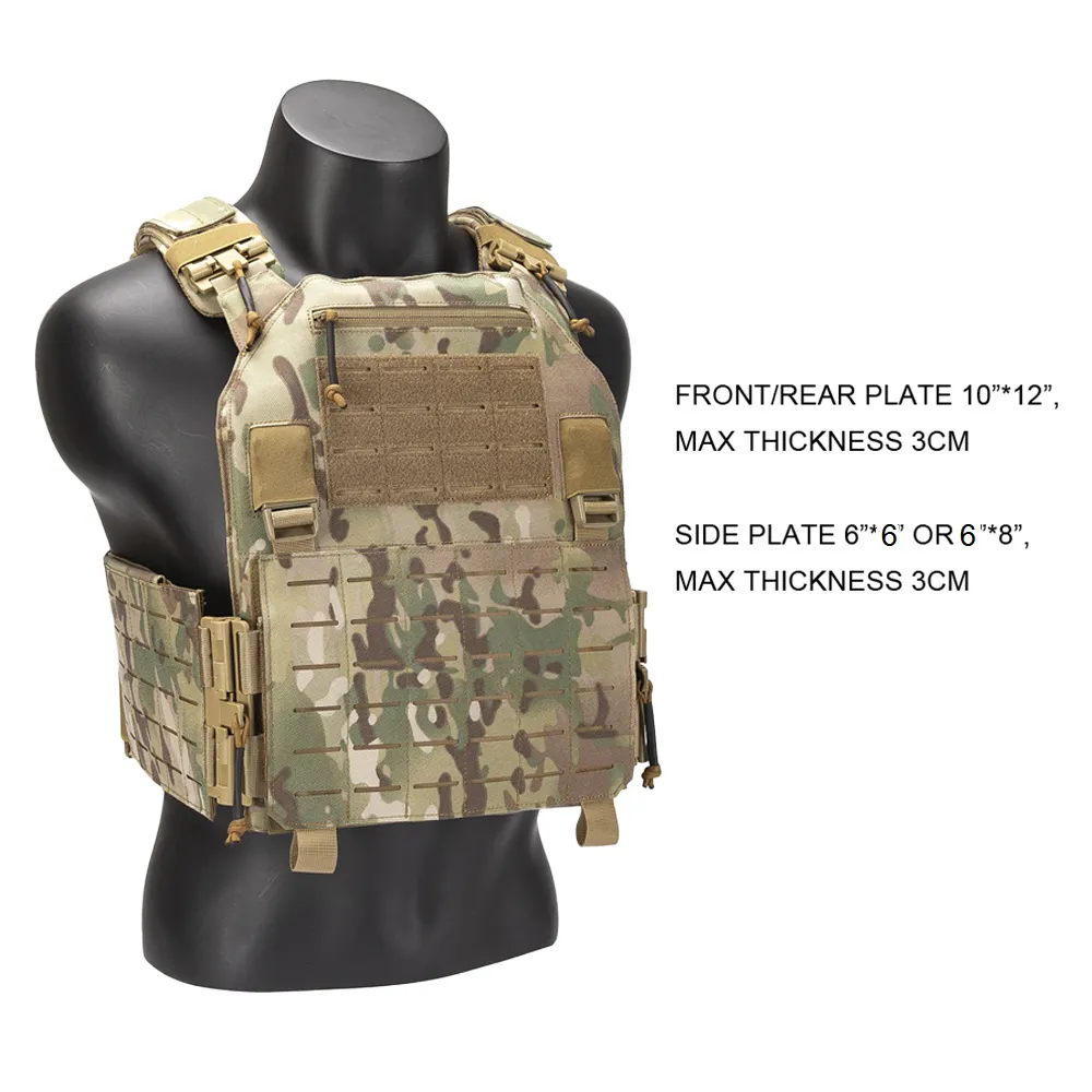 GAF 1000D Nylon Multicam Tática Equipar Laser Cut Molle Vest Durável Placa Ajustável Transportadora Colete Tático