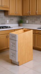 Armoire de cuisine Sunique Sydney White Shaker, base, 12 po de largeur, 24 po de profondeur, 34-1/2 po de hauteur, 3 tiroirs, design moderne - Product Image 2