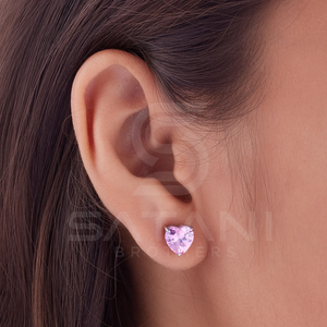 Pendientes de diamantes con forma de corazón rosa, diseño de joyería romántica elegante para mujer, estilo de regalo de lujo para el día a día con brillo brillante - Product Image 5