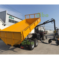 Grue à bois hydraulique DIBO certifiée CE TL6000 6,0 m 380 °   Treuil rotatif télécommandé TT6000 6 tonnes pour remorque forestière 4x4 avec capacité de levage PTO