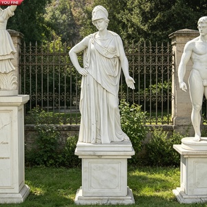 YOUFINE Statue classique en marbre blanc Athéna, déesse <span class=keywords><strong>grecque</strong></span> avec lance et bouclier pour jardin - Product Image 3