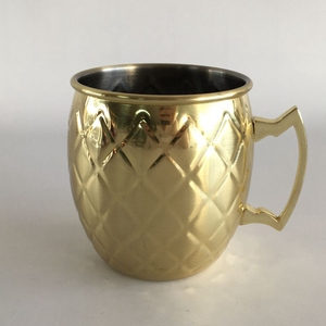 Hot Selling 16oz Moscow Mule Hammered <b>Copper</b> Barrel Mug with Brass Handle - Product Image 2