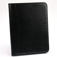 Carpeta Portafolio Ejecutiva Personalizada con Logotipo, de Cuero PU Impermeable, con Cierre, Organizador A4, Bloc de Notas, Calculadora, Ranuras para Tarjetas, para Reuniones