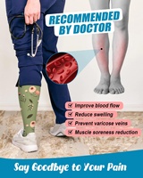 Chaussettes de compression professionnelles à motif floral, 15-20 mmHg, hauteur genou, pour la course, les voyages, la grossesse et les infirmières