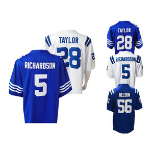 เสื้อฟุตบอลอเมริกันปักลายใหม่2025 jonathan Taylor 28 richardson 5 Nelson 56อินเดียแนโพลิสทีมเจอร์ซีย์สั่งทำ - Product Image 5