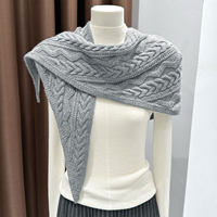Écharpe châle tricotée pour femme avec motif hivernal, châle triangulaire chaud, accessoires d'écharpe tricotée