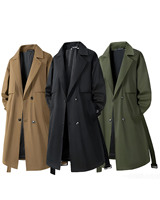 Manteau Trench Imperméable Homme Printemps-Automne 2025 Longueur Classique Style Britannique 100% Polyester Anti-Froissement Séchage Rapide Respirant