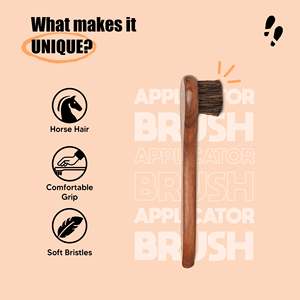 Cepillo Aplicador de Pelo de Caballo para Lustrar Zapatos y Cuidado del Cuero, Mango de Madera, Cerdas Suaves para Aplicar Crema y Cera - Product Image 4