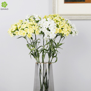 Fleurs artificielles de Dianthus à feuilles souples, fleurs en soie au toucher naturel, décoration de mariage, jaune, rose, rouge, blanc, violet foncé, violet clair - Product Image 4