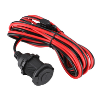Kabel Ekstensi Sekring Inline 300CM 18AWG untuk Soket Pemantik Rokok Mobil 12V24V 15A, Kabel Daya Otomatis untuk Kapal