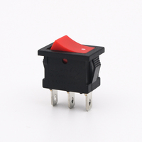 Interrupteur à bascule SUDA KCD1-102N 6A 250VAC SPDT 3 broches, actionneur rouge, certifié CE CQC, IP40, 10000 cycles, durable, en plastique et cuivre