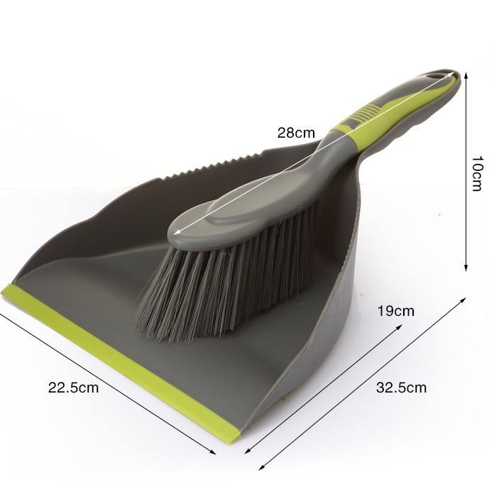 Ensemble balayette et pelle à poussière [Gris]