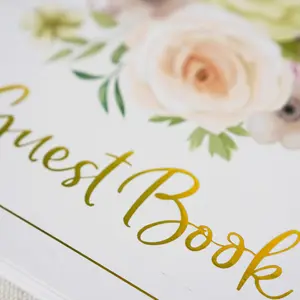 Wholesale Custom Party Wedding Gold Foil Album Guest Book Planning Notebook Diary Guestbook For Wedding Signature