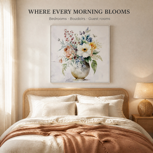Quadro su Tela con Bouquet Floreale Impressionista Romantico ad Acquerello, Dipinto di Fiori per Camera da Letto, Regalo per Lei, Decorazione - Product Image 5