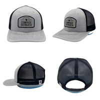 Topi Trucker olahraga 5 Panel kualitas tinggi untuk pria topi jaring busa bordir motif Puff grosir Hip Hop kinerja memancing