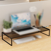 Support d'écran en maille métallique pour bureau, étagère de rangement de bureau moderne en maille noire