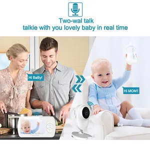 वीडियो बेबी कैमरा के साथ तापमान सेंसर Lullabies रात दृष्टि Babyphone 4.3 इंच 1080P रंग 2.4G वायरलेस 2 रास्ता बात सीई ROHS
