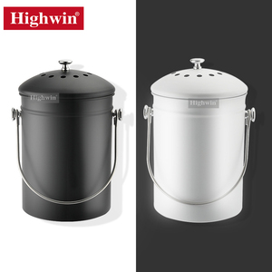 HIGHWIN Poubelle à compost de cuisine en acier inoxydable pour comptoir <span class=keywords><strong>avec</strong></span> <span class=keywords><strong>couvercle</strong></span> - Product Image 5