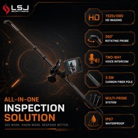 Caméra de recherche à 6 sondes LSJ-C-E 1080P HD, détecteur de vie rotatif à 360°, tige en fibre de carbone de 3,5 m, audio bidirectionnel, protection IP67, 8h de sauvetage