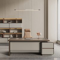 Meubles modernes, bureau de direction moderne de haute technologie, bureau d'ordinateur de direction, design de bureau de direction, bureau moderne en forme de L