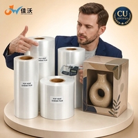Film rétractable POF de qualité supérieure, ultra-transparent, 12mic, 15mic, 19mic, rétraction supérieure pour l'emballage d'ornements en céramique