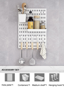 No Punching Craft Room Storage <span class=keywords><strong>Pegboard</strong></span> Ledges Organizador Peg Boards para paredes con estante y ganchos - Product Image 6