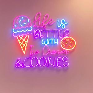 Winbo decorazione negozio di gelateria luce al Neon per parete di alta qualità luminosa Led segno pubblicitario Boba Tea Shop cibo insegna al Neon personalizzata - Product Image 3