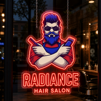 Enseigne personnalisée en acrylique pour entreprise, décoration murale de salon, enseigne LED 3D pour salon de beauté, enseigne néon