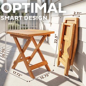 <span class=keywords><strong>Mesa</strong></span> Auxiliar Plegable <span class=keywords><strong>de</strong></span> Madera para Exteriores, Resistente a la Intemperie, <span class=keywords><strong>Mesa</strong></span> Pequeña para Patio, Porche, Piscina, Jardín, Balcón - Product Image 2