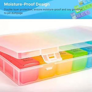 Nuevo Organizador Portátil de Alta Calidad para 7 Días, 4 Tomas/Día, Pastillero Semanal de Colores Vistosos con Recordatorio Personalizable - Product Image 4